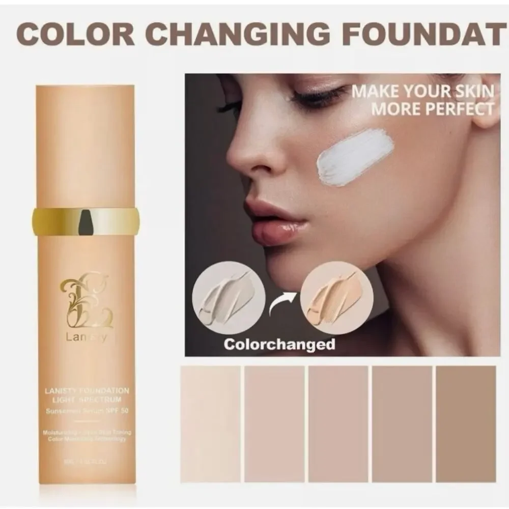 Lanisty 4-in-1 Color Changing Foundation SPF50 Concealer Moisturizer NEW VIRAL!!